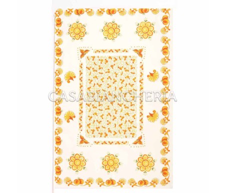 Casa Biancheria | Strofinaccio stampa romagnola Melograno Arancio, strofinacci da cucina romagnoli