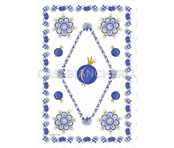 Strofinaccio stampa romagnola Melograno, strofinacci romagnoli | Casabiancheria