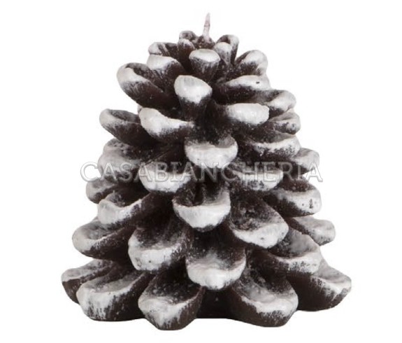 Casa Biancheria | Candela natalizia Pigna Innevata 7 cm candele decorative