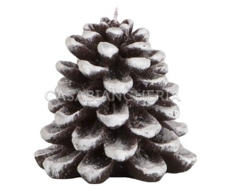Casa Biancheria | Candela natalizia Pigna Innevata 7 cm candele decorative