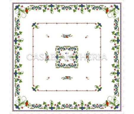 Casa Biancheria | Tovaglia stampa romagnola Garofano rettangolare tovaglie romagnole di cotone