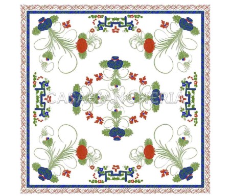 Casa Biancheria | Tovaglia stampa romagnola Garofano rettangolare tovaglie romagnole di cotone