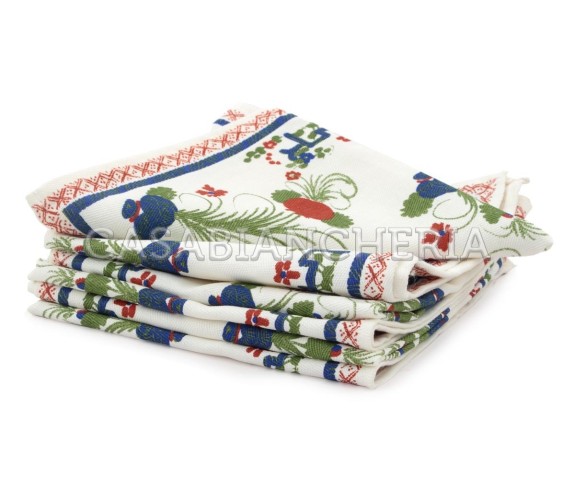 Casa Biancheria | Tovaglia stampa romagnola Garofano rettangolare tovaglie romagnole di cotone