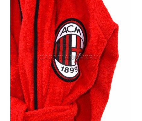 Casa Biancheria | Accappatoio con cappuccio Milan originale Figc accappatoio di spugna