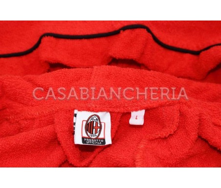 Casa Biancheria | Accappatoio con cappuccio Milan originale Figc accappatoio di spugna