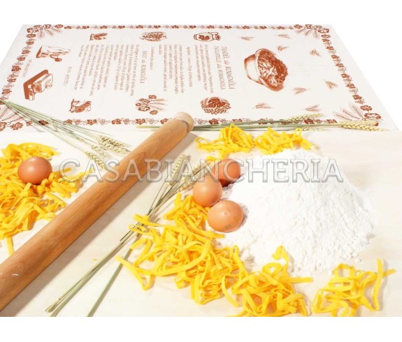 Casa Biancheria | Strofinaccio stampa romagnola Ricette Tagliatelle 60x90 cm strofinacci romagnoli