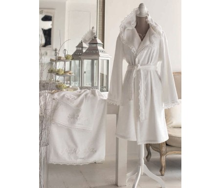 Blumarine Casa Biancheria | Accappatoio di spugna Blumarine Delizia accappatoio Blumarine