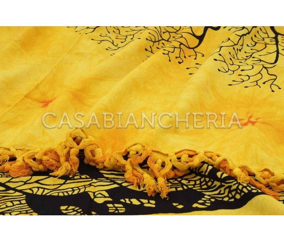 Casa Biancheria | Telo arredo copritutto Batik Albero foulard copridivano di cotone