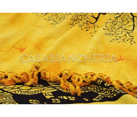 Casa Biancheria | Telo arredo copritutto Batik Albero foulard copridivano di cotone