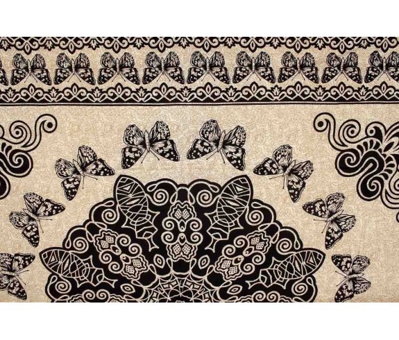Casa Biancheria | Telo arredo copritutto Batik Black Butterfly teli arredo di cotone