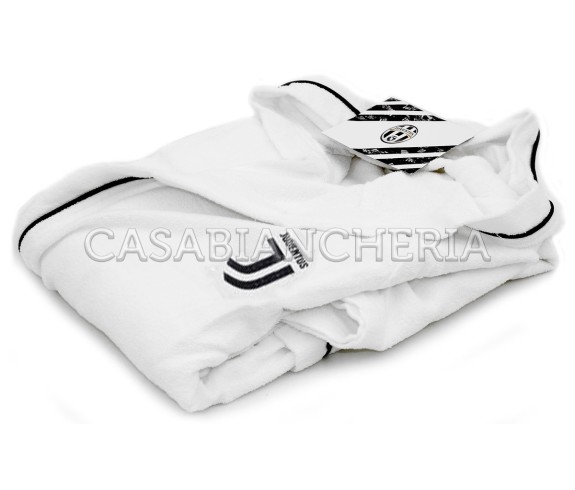 Casa Bianchreria | Accappatoio con cappuccio Juventus originale Figc accappatoi di spugna sportivi