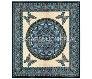 Casa Biancheria | Telo arredo copritutto Batik Blu Butterfly copriletto di cotone 2
