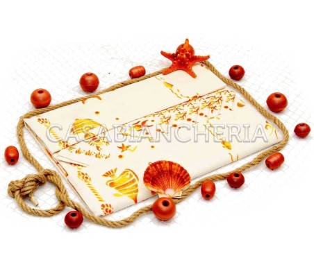 Casa Biancheria | Tovaglia stampe artistiche romagnole Conchiglie con o senza tovaglioli tovaglie di cotone