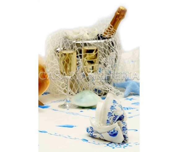 Casa Biancheria | Tovaglia stampe artistiche romagnole Conchiglie con o senza tovaglioli tovaglie di cotone