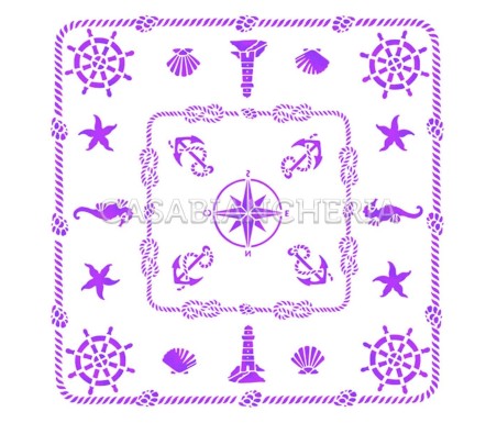 Casa Biancheria | Tovaglia stampe artistiche romagnole Conchiglie con o senza tovaglioli tovaglie di cotone