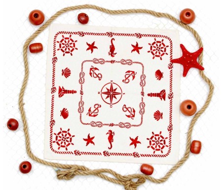 Casa Biancheria | Tovaglia stampe artistiche romagnole Conchiglie con o senza tovaglioli tovaglie di cotone