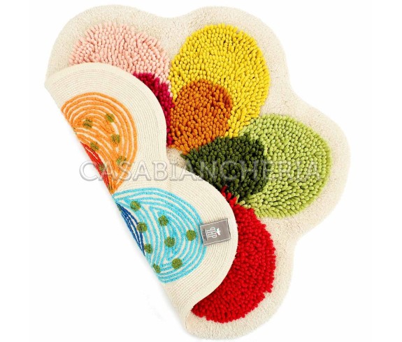 Casabiancheria.it | Tappeto con antiscivolo Php Flower Colorato tappeto per cameretta e bagno