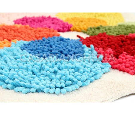 Casabiancheria.it | Tappeto con antiscivolo Php Flower Colorato tappeto per cameretta e bagno