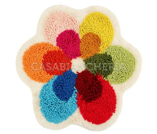 Casabiancheria.it | Tappeto con antiscivolo Php Flower Colorato tappeto per cameretta e bagno