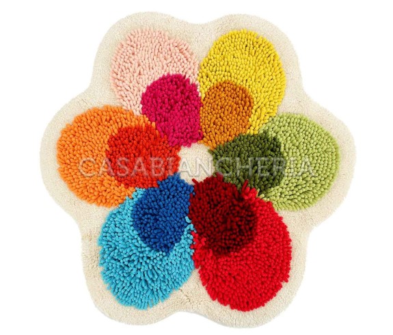 Casabiancheria.it | Tappeto con antiscivolo Php Flower Colorato tappeto per cameretta e bagno