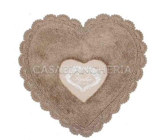 Casa Biancheria | Tappeto bagno di cotone Sophie Cuore