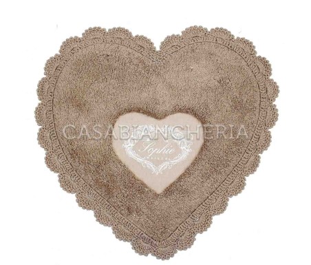Casa Biancheria | Tappeto bagno di cotone Sophie Cuore