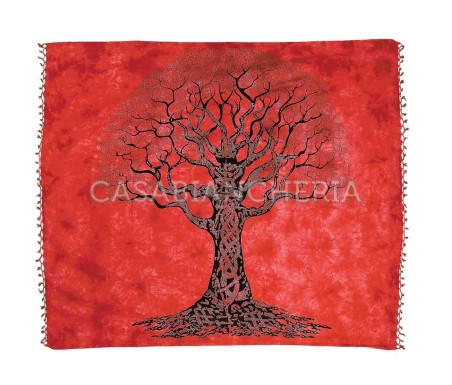 Casa Biancheria | Telo arredo copritutto Batik Albero foulard copridivano di cotone