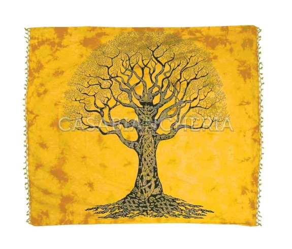 Casa Biancheria | Telo arredo copritutto Batik Albero foulard copridivano di cotone