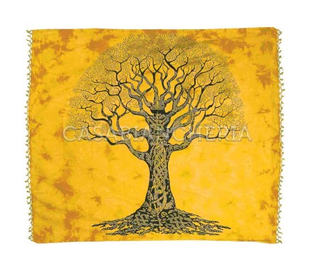 Casa Biancheria | Telo arredo copritutto Batik Albero foulard copridivano di cotone