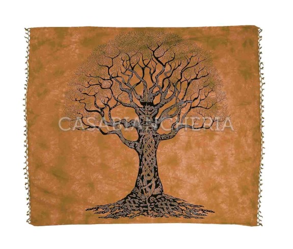 Casa Biancheria | Telo arredo copritutto Batik Albero foulard copridivano di cotone