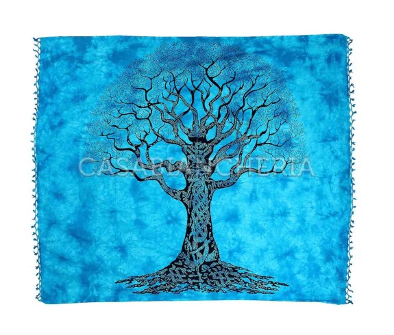Casa Biancheria | Telo arredo copritutto Batik Albero foulard copridivano di cotone