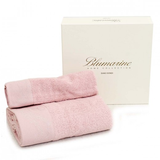 Coppia asciugamani di spugna Blumarine Crystelle-Rosa