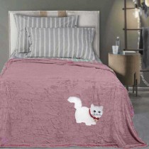 Plaid di pile con applicazione Fuffy 150x180 cm