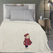 Plaid di pile con applicazione Orsetto 150x180 cm