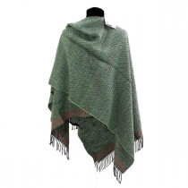 Plaid Poncho Lanerossi Texture con frange