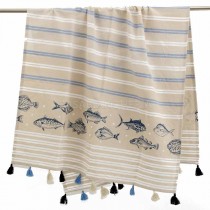 Telo mare pareo fouta Blue Fish