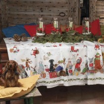 Tovaglia natalizia Tessitura Toscana Telerie Jingle Woof