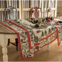 Tovaglia natalizia Tessitura Toscana Telerie Jolly Elf in lino