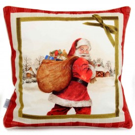 Cuscino arredo natalizio Santa Claus in velluto