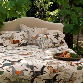 Completo lenzuola copriletto matrimoniale Tessitura Toscana Telerie Sultana in puro lino