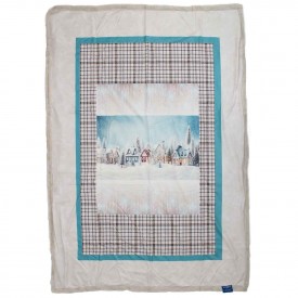 Plaid imbottito velvet White Christmas con retro in ecopelliccia 