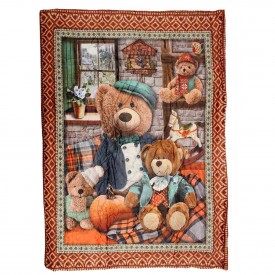 Plaid in velluto flannel imbottito Soffio Orsetto 