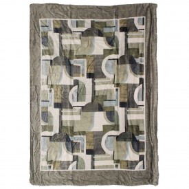 Plaid in velluto flannel imbottito Soffio Picasso Tortora
