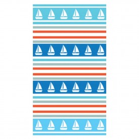 Telo mare di spugna jacquard Boat in ciniglia di cotone