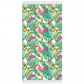 Telo mare pareo fouta Bali Butterfly con frange